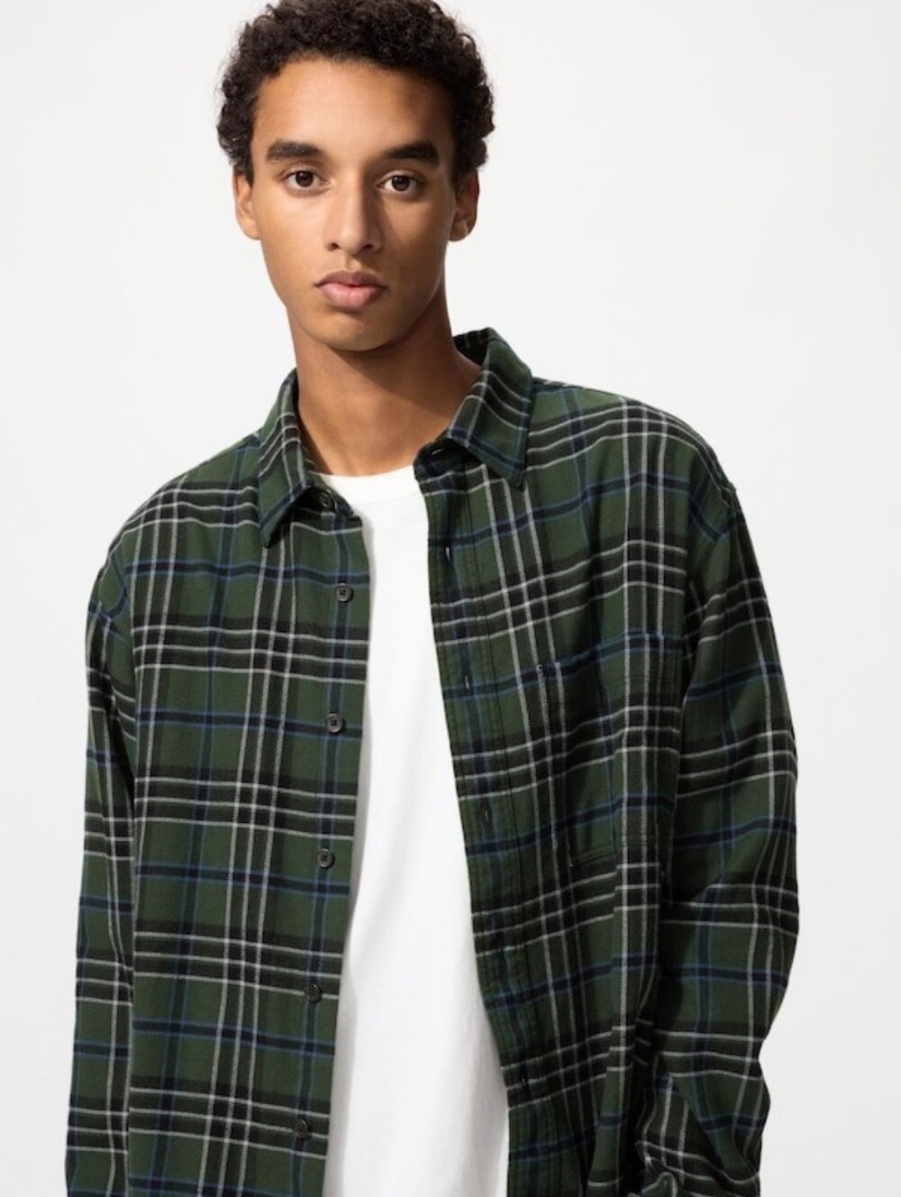 NWOT Uniqlo Flannel Plaid Button Up Shirt - Picture 6 of 6